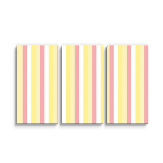 Obraz - 3-dílný Žlutorůžové pruhy: 120x80 cm