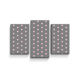 Obraz - 3-dílný Růžové puntíky na šedé: 75x50 cm