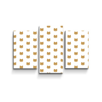 Obraz - 3-dílný Medvídci na bílé: 75x50 cm