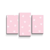 Obraz - 3-dílný Růžová srdíčka: 75x50 cm