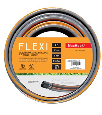 zahradní hadice FLEXI 1" 25m šedo-oranžová
