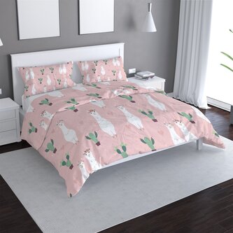 Povlečení Lama a kaktusy: 140x220 / 90x70 Povlečení Lama a kaktusy: 140x220 / 90x70