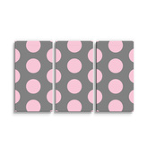 Obraz - 3-dílný Velké růžové puntíky: 120x80 cm