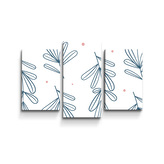 Obraz - 3-dílný Modré lístky: 75x50 cm