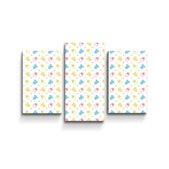 Obraz - 3-dílný Dudlíky a body: 75x50 cm