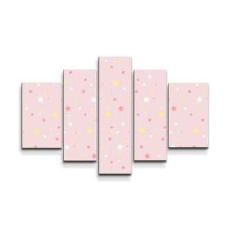 Obraz - 5-dílný Hvězdy a puntíky : 125x90 cm