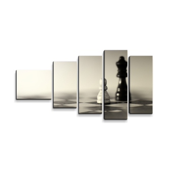 Obraz - 5-dílný Šachy: 100x60 cm