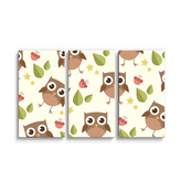Obraz - 3-dílný Sovy: 120x80 cm