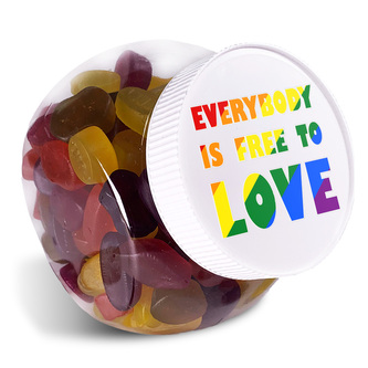 Gumové bonbóny Everybody is free to love: 1 litr