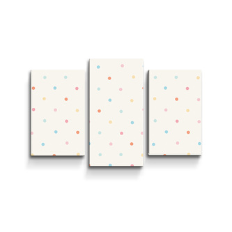 Obraz - 3-dílný Barevné tečky na béžové: 75x50 cm