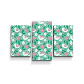 Obraz - 3-dílný Květiny a ptáčci: 75x50 cm