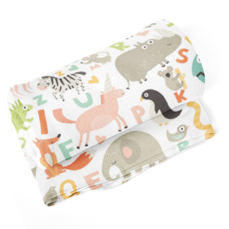 Deka Zoo abeceda: 190x140 cm
