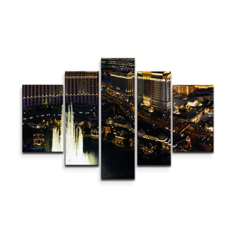 Obraz - 5-dílný Las Vegas: 125x90 cm
