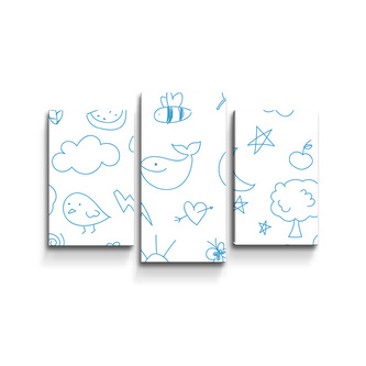 Obraz - 3-dílný Kreslení nejmenších: 75x50 cm