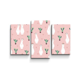 Obraz - 3-dílný Lama a kaktusy: 75x50 cm