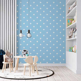 Tapeta Bílé tečky na modré: 125x75 cm
