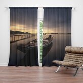 Závěs Loďka na jezeře 2: 2ks 140x250cm