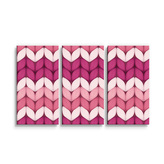 Obraz - 3-dílný Střídajíci růžové pletení: 120x80 cm