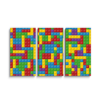 Obraz - 3-dílný Barevná stavebnice: 120x80 cm