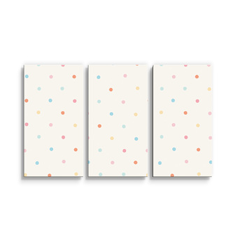 Obraz - 3-dílný Barevné tečky na béžové: 120x80 cm