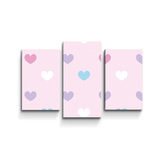 Obraz - 3-dílný Srdce vedle srdce: 75x50 cm