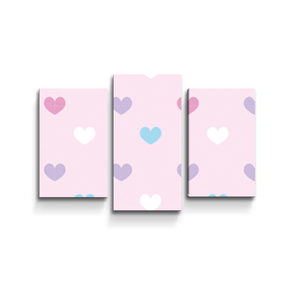 Obraz - 3-dílný Srdce vedle srdce: 75x50 cm