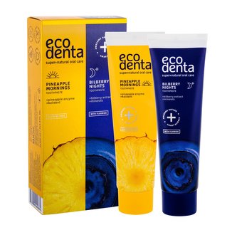 Ecodenta Sada zubních past Pineapple mornings & Bilberry Nights 2 x 100 ml unisex