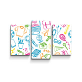 Obraz - 3-dílný Barevná škola: 75x50 cm