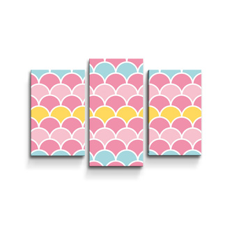 Obraz - 3-dílný Barevné šupiny: 75x50 cm