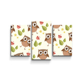 Obraz - 3-dílný Sovy: 75x50 cm