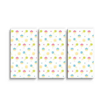 Obraz - 3-dílný Zmrzlinky s muffiny: 120x80 cm