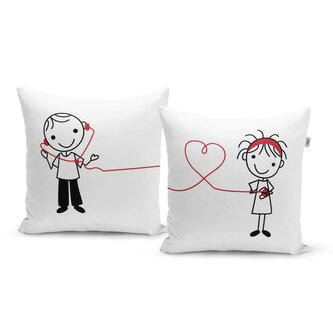 Polštáře On a ona 2: 2ks 40x40 cm