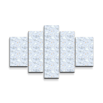 Obraz - 5-dílný Letadla mezi mraky: 125x90 cm