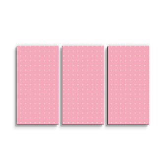 Obraz - 3-dílný Bílé čárky na růžové: 120x80 cm