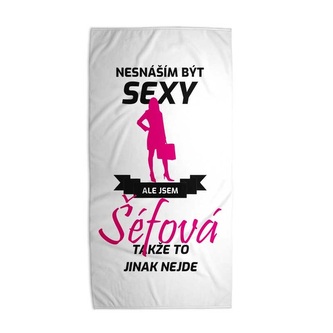 Ručník Nesnáším být sexy, ale jsem šéfová: 70x140 cm Ručník Nesnáším být sexy, ale jsem šéfová: 70x140 cm
