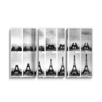 Obraz - 3-dílný Eiffelova věž stavba: 120x80 cm