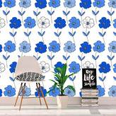 Tapeta Modré květiny: 208x125 cm