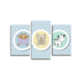 Obraz - 3-dílný Plyšáčci: 75x50 cm