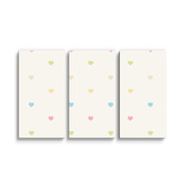 Obraz - 3-dílný Barevná srdíčka na béžové: 120x80 cm