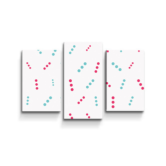 Obraz - 3-dílný Tečkované čárky: 75x50 cm