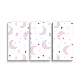 Obraz - 3-dílný Fialové měsíčky: 120x80 cm