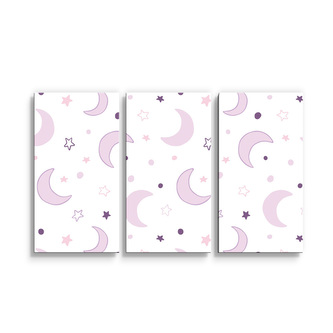 Obraz - 3-dílný Fialové měsíčky: 120x80 cm