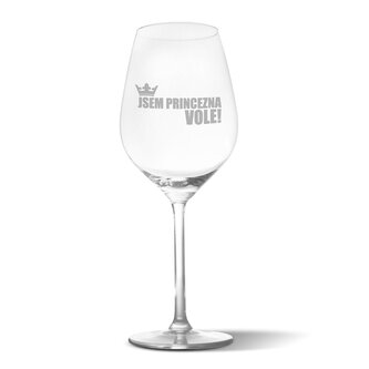 Sklenička na víno Jsem princezna, vole!: 49 cl