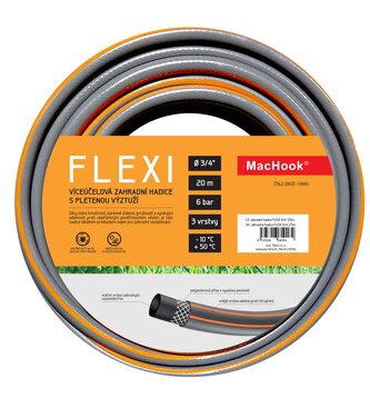 zahradní hadice FLEXI 3/4" 20m šedo-oranžová