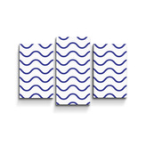 Obraz - 3-dílný Modré vlnky: 75x50 cm