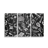 Obraz - 3-dílný Černobílá škola: 120x80 cm