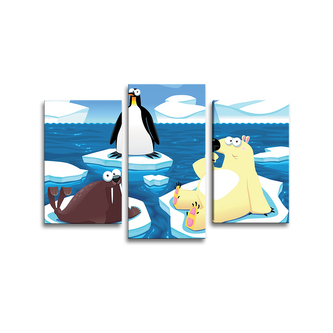 Obraz - 3-dílný Lední zvířátka: 75x50 cm