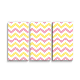 Obraz - 3-dílný Růžové a žluté klikyháky: 120x80 cm