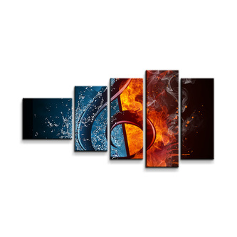 Obraz - 5-dílný Ohnivý klíč: 100x60 cm