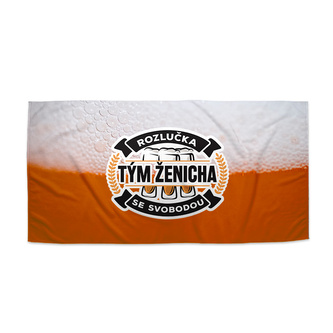 Ručník Rozlučka se svobodou tým ženicha: 70x140 cm Ručník Rozlučka se svobodou tým ženicha: 70x140 cm